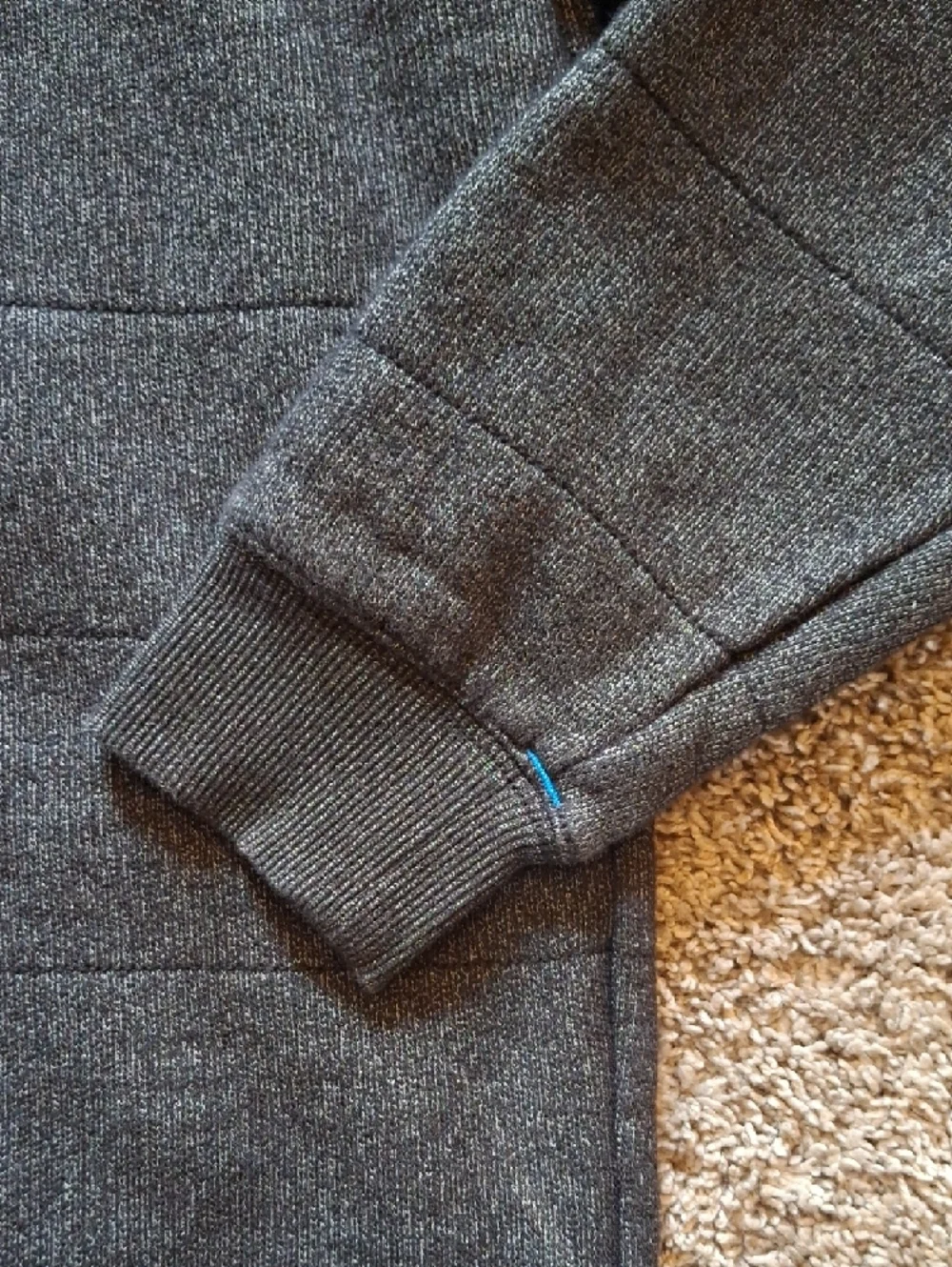 Columbia Men's Dark Gray Crewneck Sweater with Subtle Stripe - Picture 7 of 7